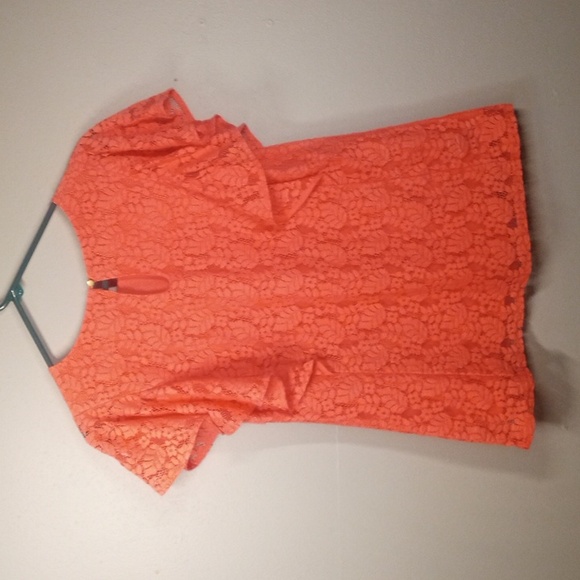 Merona Women's Elegant Pink Lace Top Size Medium - Picture 4 of 6